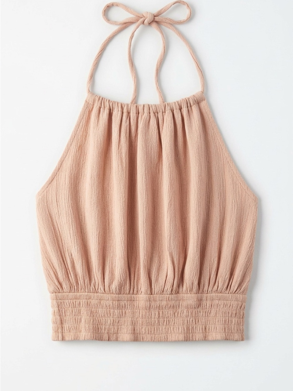 NWT American Eagle Outfitters Blush Halter Tie-Neck Crop Top Sz Medium